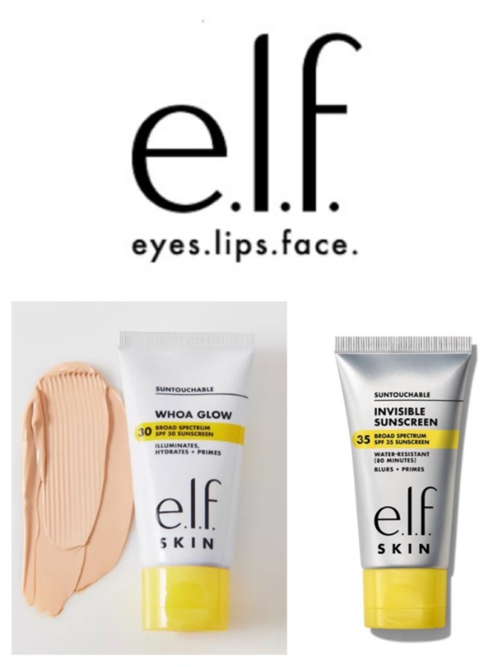 NEW e.l.f. Cosmetics Suntouchable Whoa Glow SPF 30 Primer/Invisible Sunscreen 35
